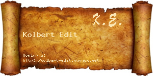 Kolbert Edit névjegykártya