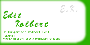 edit kolbert business card